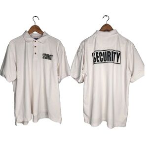 Security Pique Knit Short Sleeve Polo Shirt in White by First Class Size L